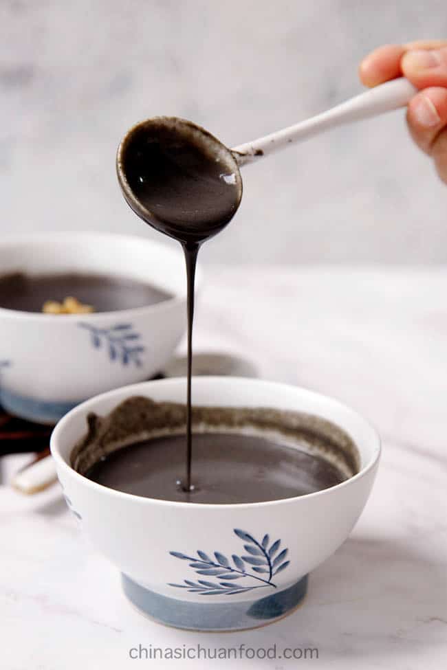black sesame soup, a traditional Chinese dessert