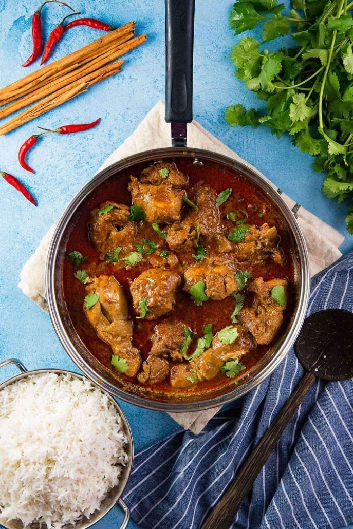 A spicy red Sri Lankan chicken curry