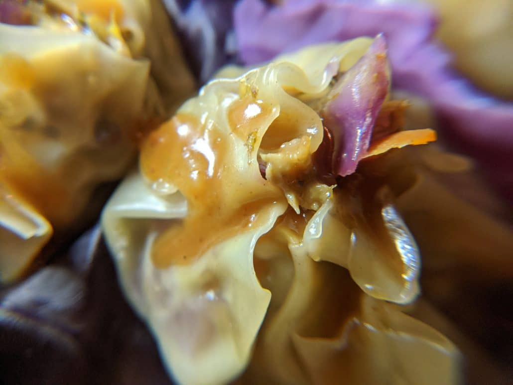 Close up of the finished siomay dumpling