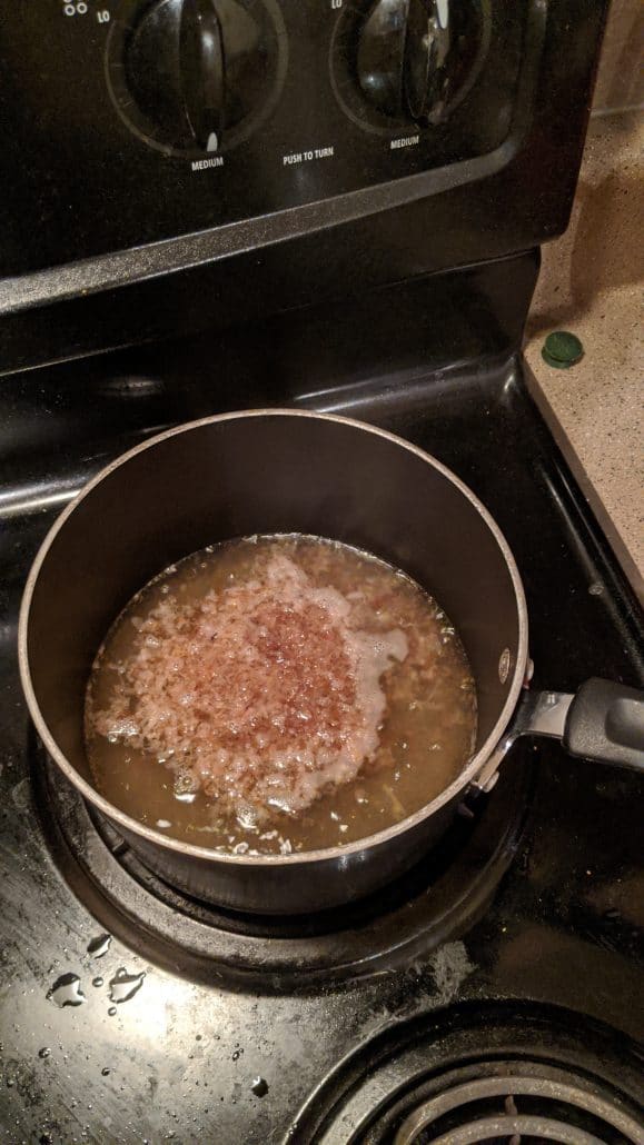 Chicken broth with bonito flakes added