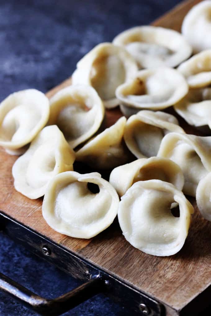 Little dumplings filled with mushrooms