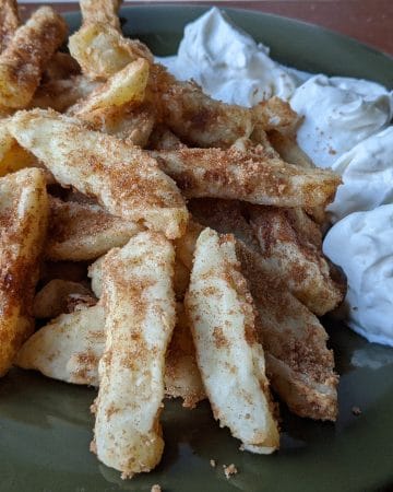 Apple Fries with vanilla creme on the side