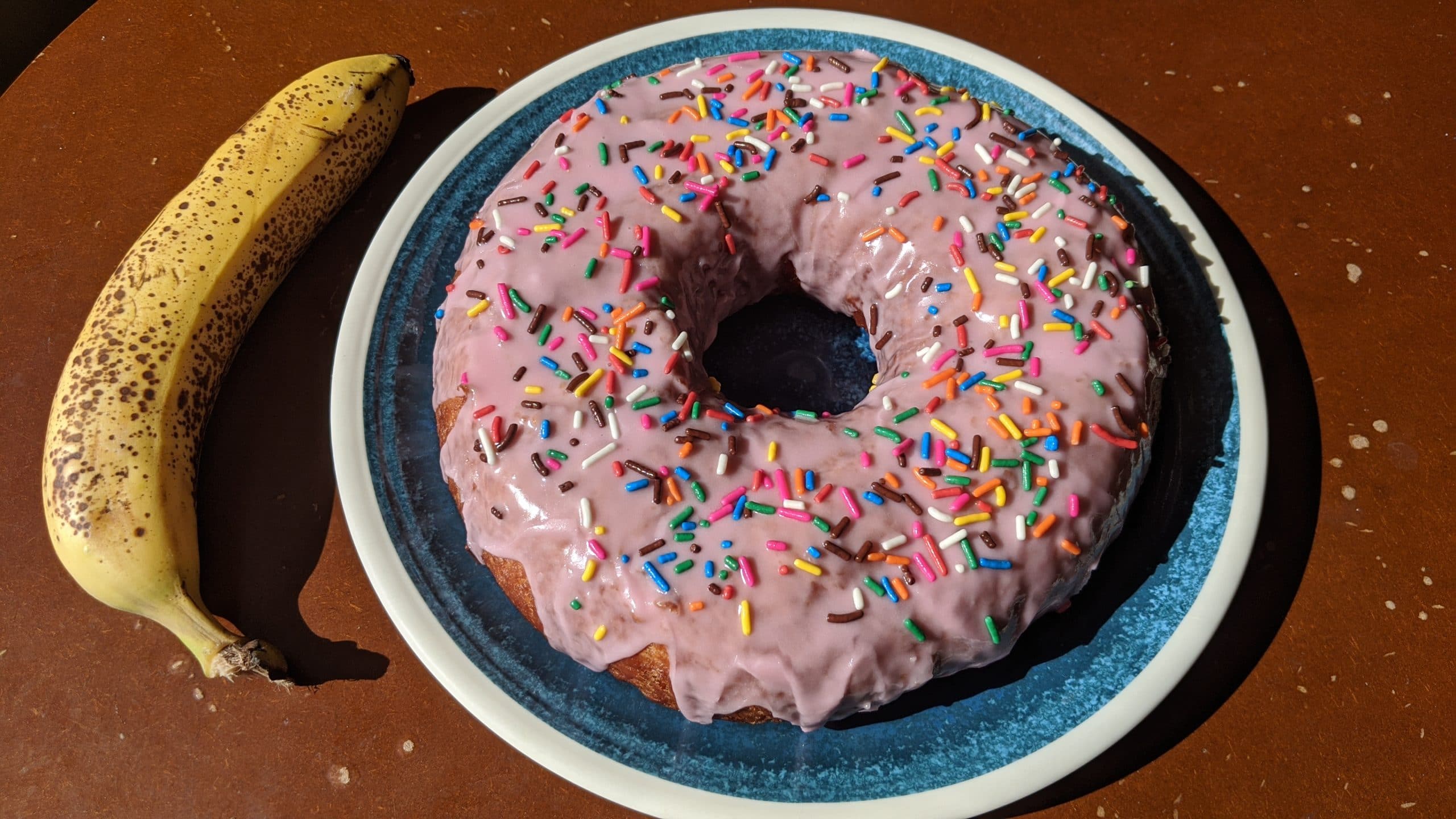 Giant pink Simpsons donut