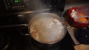 Finished pork broth